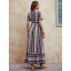 Summer Bohemian Style V-Neck High Waist Dress